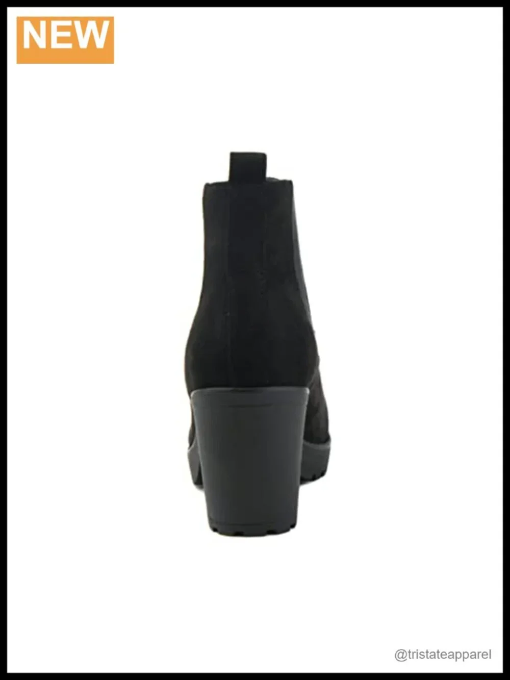 Women's Ankle Bootie Lug Sole Stack Block Heel Pull On Elastic